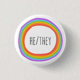 ER/SIE Pronouns farbenfroher Regenbogenkreis Button
