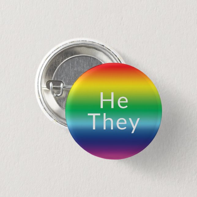 Er, sie Pronouns Lgbtq Lgbt Pride Rainbow Colors Button (Vorne & Hinten)
