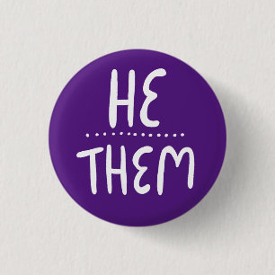 ER/SIE Pronouns Lila Handschrift Minimal Button