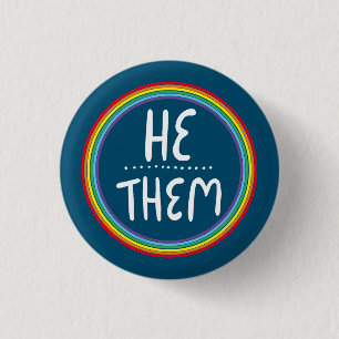 Er/sie Pronouns Regenbogen handbuchstabiert Minima Button
