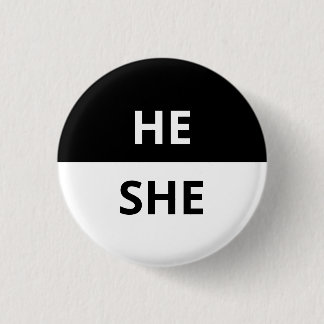 Er/sie Pronouns Schwarz/Weiß-Abzeichen Button