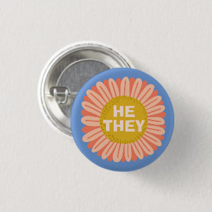 ER / SIE Pronouns Sonnenblume Daisy Pride Button