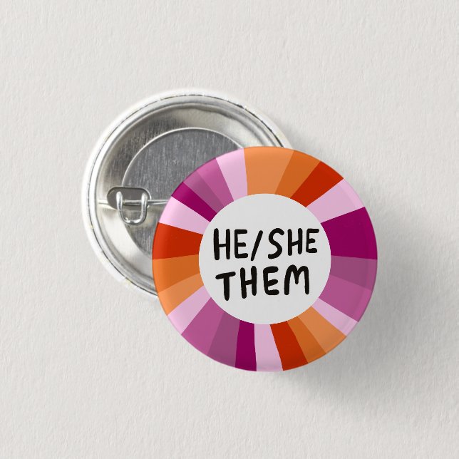 ER/SIE/SIE Pronouns farbenfroher Circle Lesbian Pr Button (Vorne & Hinten)