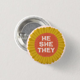 ER/SIE/SIE/SIE Pronouns Sonnenblume Daisy Pride Button