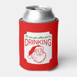 Er sieht dich, Red Christmas Can Cooler Dosenkühler