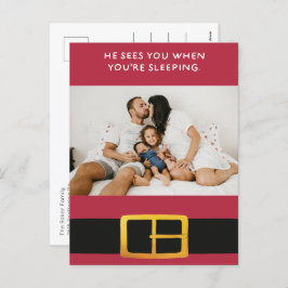 Er sieht dich, wenn du im Foto schlägst Feiertagspostkarte