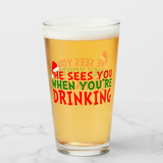 Er sieht dich, wenn du trinkst glas (Rückseite (gefüllt))