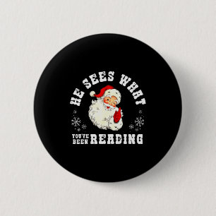 Er sieht, was du gelesen hast Lustiges Buch-Christ Button