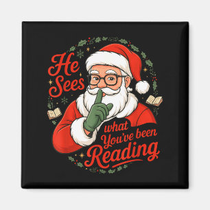 Er sieht, was du gelesen hast Lustiges Buchiges We Magnet
