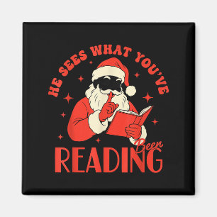 Er sieht, was du gelesen hast Lustiges Weihnachtsm Magnet