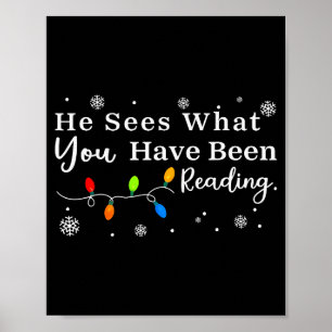 Er sieht, was du gelesen hast Weihnachtsbuch Poster