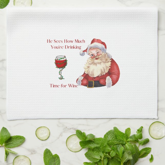 Er sieht, wie viel du trinkst geschirrtuch (Gefaltet)