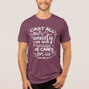 Er sorgt für dich – Ermutigendes christliches Zita Tri-Blend Shirt
