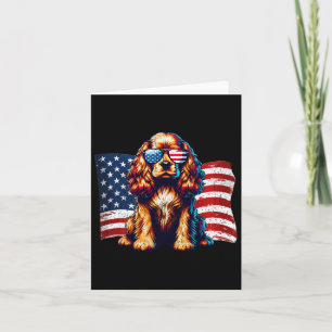 Er Spaniel American Flag Sungles Patriotic Vintag Karte