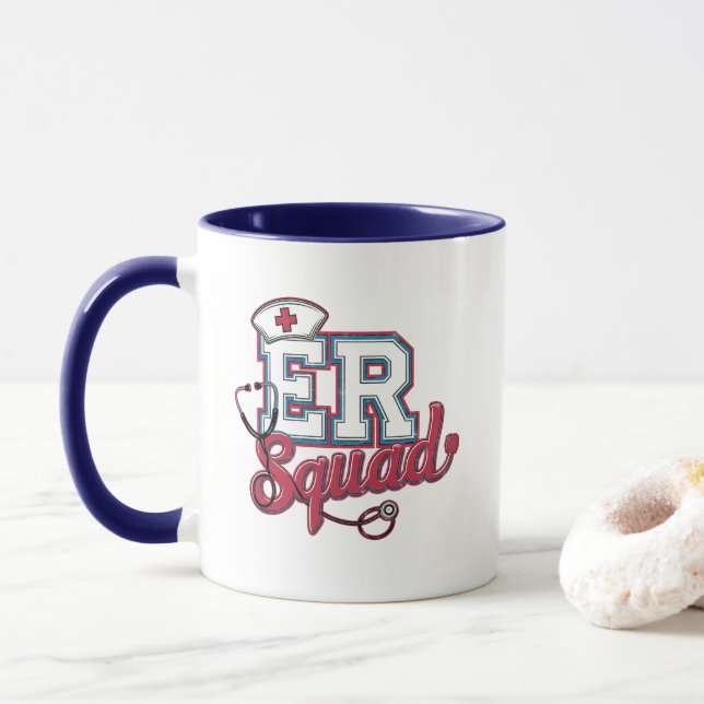 ER Squad, Emergency Room, Nurse Shirt, Doctor Gift Tasse (Mit Donut)