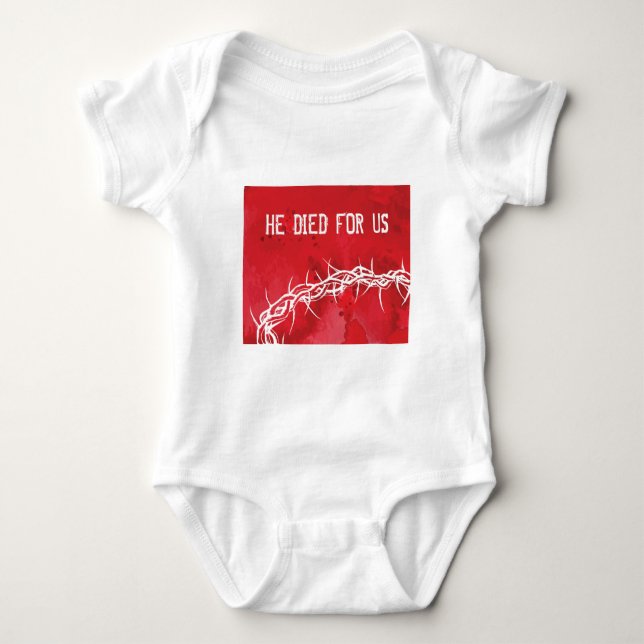 Er starb für uns baby strampler (Vorderseite)
