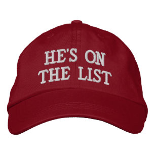 Er steht auf der Liste Bestickte Baseballkappe