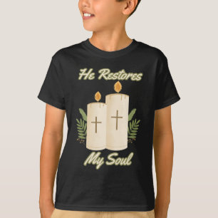 Er stellt mein Soul Bibel-Zitat-Junge wieder her T-Shirt