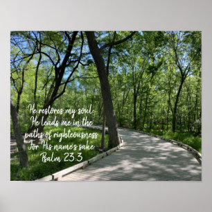 Er stellt mein Soul Bible Verse Scripture Poster w