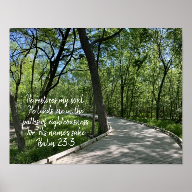 Er stellt mein Soul Bible Verse Scripture Poster w (Vorne)