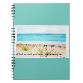 Er stellt mein Soul Spiral Foto Notebook wieder he Notizblock