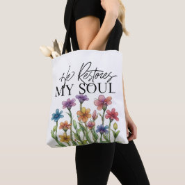 Er stellt mein Soul Tote Bag wieder her