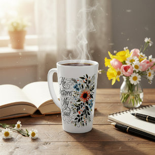 Er stellt meine seelische Blumigkeit wieder her Milchtasse