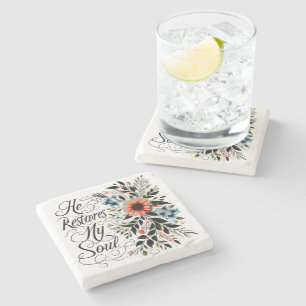 Er stellt meine seelische Blumigkeit wieder her Steinuntersetzer