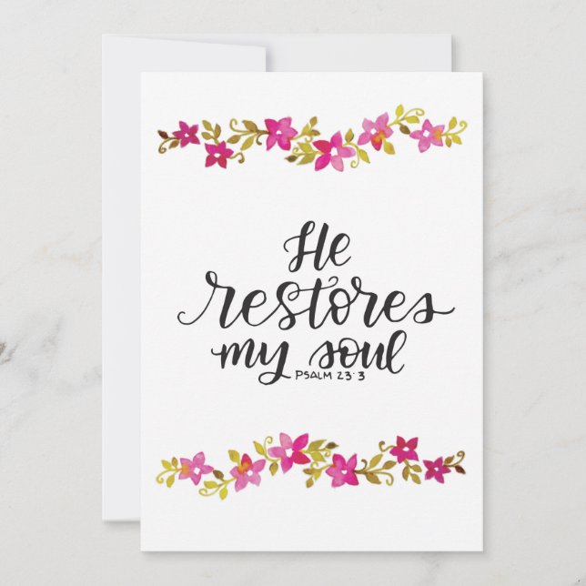 Er stellt meine Soul-Karte wieder her Mitteilungskarte (Vorderseite)