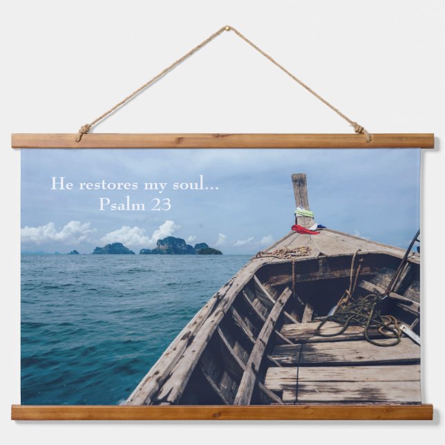 Er stellt meine Soul-Schrift wieder her Wandteppich Mit Holzrahmen (Vorne)