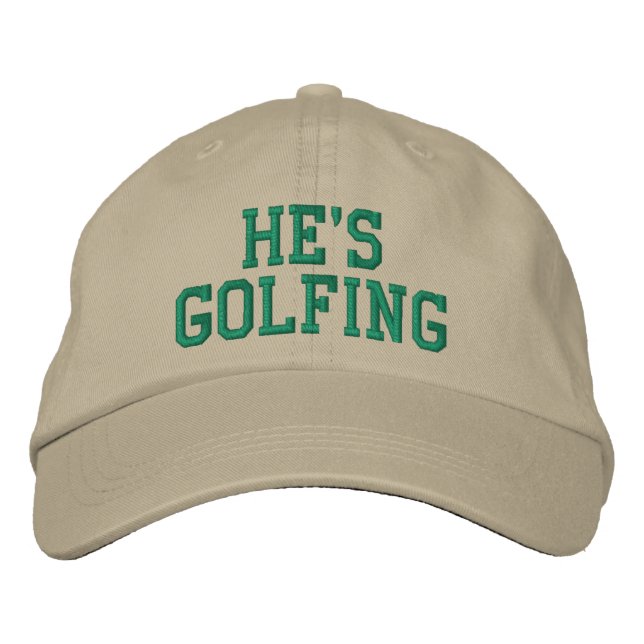 Er stickt Golf Bestickte Mütze Baseballkappe (Vorderseite)