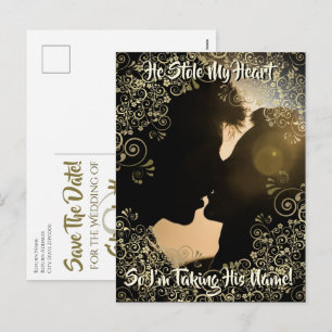 Er Stiehlt Mein Herz Hochzeit Save the Date Postka Feiertagspostkarte