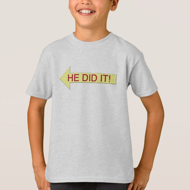 Er tat es (links Pfeil) T-Shirt (Vorderseite)