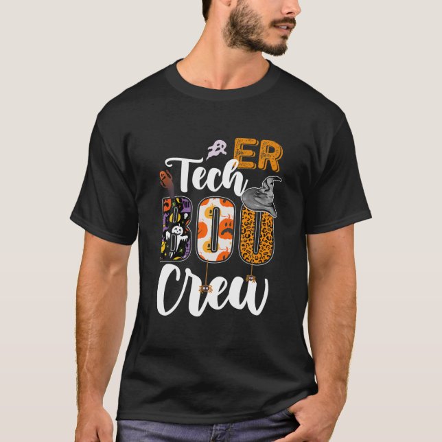 ER Tech Boo Crew Techniker Nurse Halloween Matchi T-Shirt (Vorderseite)