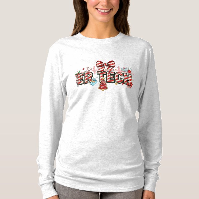 ER Tech Christmas Long Sleeve – Holiday ER Tech T-Shirt (Vorderseite)