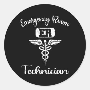 Er Tech Emergency Room Technologen Techniker Runder Aufkleber