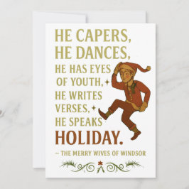 Er tollt herum, er tanzt, er hat die Augen der Jug Feiertagskarte