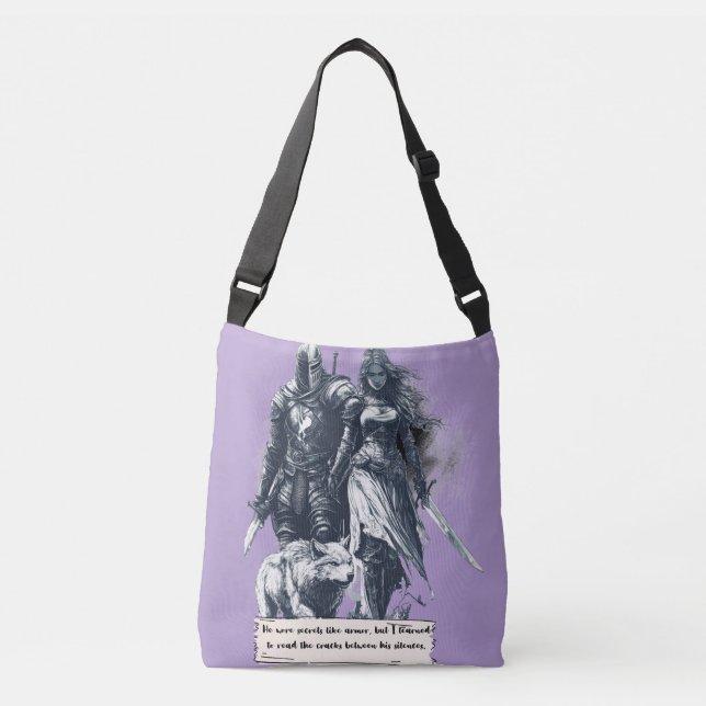 Er trägt seine Geheimnisse wie Rüstung. Tragetaschen Mit Langen Trägern (Vorderseite)