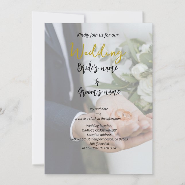 er und ihre Holingringe für Hochzeiten , bearbeitb Save The Date (Vorderseite)