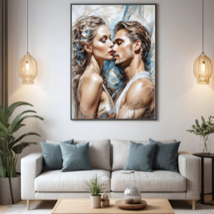 Er und Sie: Minimalistische Verbindung Poster