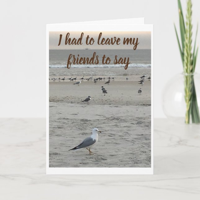 ER VERLIESS SEINEN FREUNDEN ZU SAGEN **GLÜCKLICHER KARTE (Vorderseite)