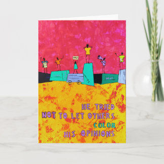 Er versuchte, andere seine Meinungen nicht FÄRBEN Karte