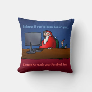 Er weiß - Funny Santa Social Media Kissen
