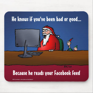 Er weiß, ob du böse warst Lustiger Weihnachtsmann Mousepad
