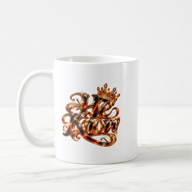 Er weiß Selbstbewusstsein Kaffeetasse (Links)
