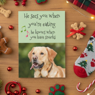 Er weiß, wenn du an Weihnachten Snacks von Hund ha Karte