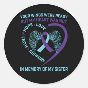 Er wings Ribbon Hope Suicide Awareness Prevention Runder Aufkleber