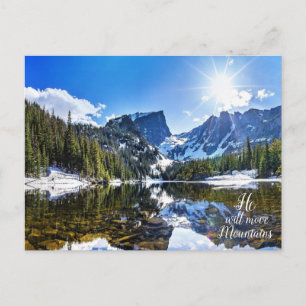 Er wird Berge bewegen Inspirationsfoto-Zitat Postkarte