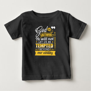 Er wird dich nicht versuchen lassen – Bibelvers Baby T-shirt
