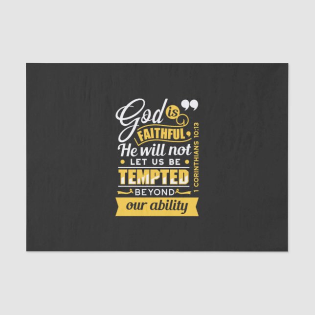 Er wird dich nicht versuchen lassen – Bibelvers Seidenpapier (Vorderseite)